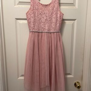 Elegant Pink Lace Youth/Women’s Dress